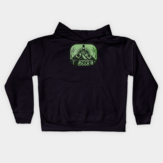 Evergreen Vintage Beer Kids Hoodie by CTShirts